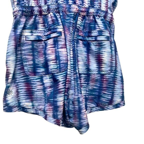 Athleta Girl On the Go Romper Shoreline Enchanted Blue Purple Size XL 14 - Picture 5 of 6